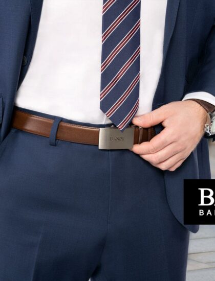 K formálnemu outfitu by ste mali voliť opasok šírky 3,5 cm