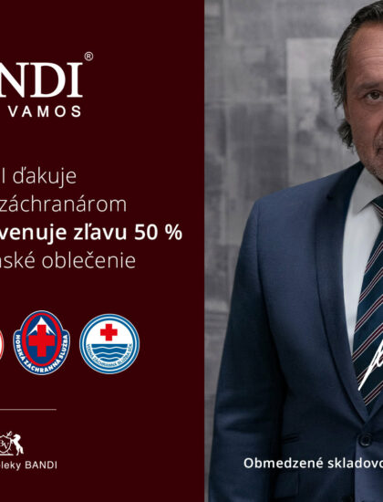 Majiteľ módnej značky Pánske obleky BANDI ďakuje a nadeľuje pred Vianocami záchranárom, policajtom, hasičom a ďalším členom IZS zľavu 50 %